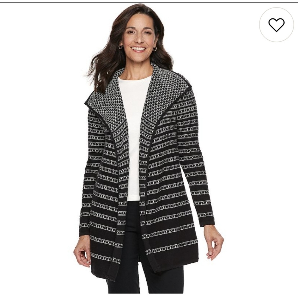 DANA BUCHMAN WOMEN'S SHAWL COLLAR OPEN SWEATER CARDIGAN SIZE SMALL